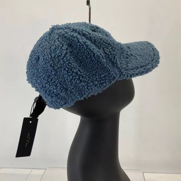 Rag & Bone Blue Sherpa Addison Baseball Cap - Picture 2 of 5